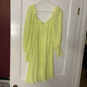 Faithfull‎ the Brand Gombardy Bisset Floral Print Mini Dress - Yellow - M